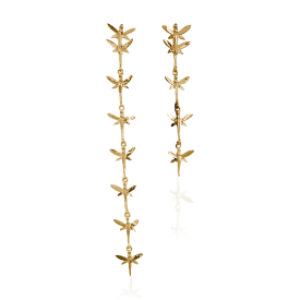 Ioaku - Örhängen Dragonfly Long Guld
