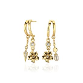 Ioaku - Örhängen La Fleur Double Loop Guld