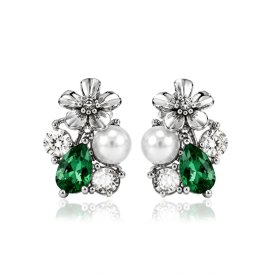 Ioaku - Örhängen La Fleur Sirene Garden Stud Silver Emerald
