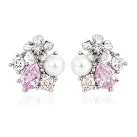 Ioaku - Örhängen La Fleur Sirene Garden Stud Silver Rosa