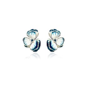 Ioaku - Örhängen Santorini Fleur Stud Blueberry Milkshake Silver 