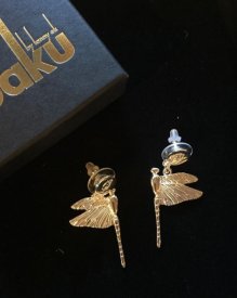 Ioaku - Örhängen The Dragonfly Guld