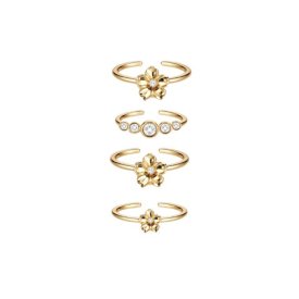 Ioaku - Ring La Fleur 4-Pack Guld 