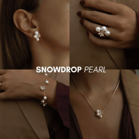 Ioaku Adventskalender 2025 - Nordic Snowdrop Pearl Guld