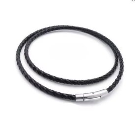 Eron - Halsband Läder Flätat