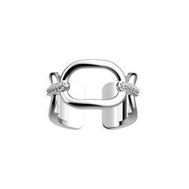 Les Georgettes - Ring 1,2 Chaine Silver CZ