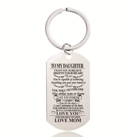 Love Words Jewellery - Nyckelring Till Min Dotter Från Mamma Stål
