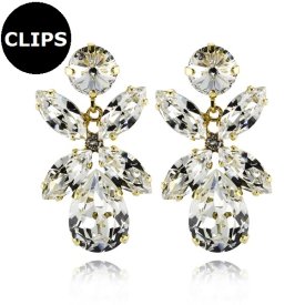 Caroline Svedbom - Örhängen CLIPS Dione Guld Crystal