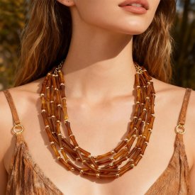 Miss Minna - Halsband Amalfi Brun