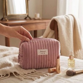Necessär - Amour Sammet Rosa M