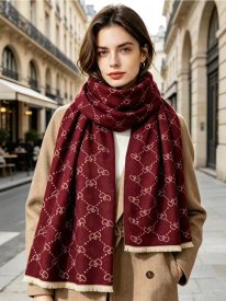 Scarf - Amore Double Heart Bordeaux