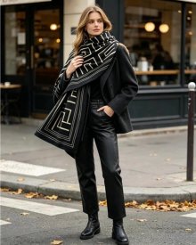 Scarf - Modena Graphic Black