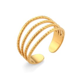 Anna K Jewelry - Ring Open Prag Guld