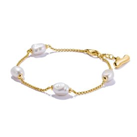 Thomas Sabo - Armband Pärlor Guld Vit