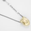 Björg Jewellery - Halsband Anatomiskt Hjärta Medium Kort Svart Guld