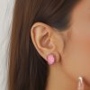Blossom Bijoux - Clipsörhängen Camélia Rosa