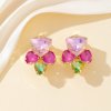 Blossom Bijoux - Clipsörhängen Crystal Fan Fuchsia Mix