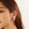 Blossom Bijoux - Clipsörhängen Crystal Fan Gul Mix