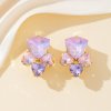 Blossom Bijoux - Clipsörhängen Crystal Fan Lila Mix