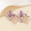Blossom Bijoux - Clipsörhängen Crystal Flower Lila