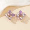 Blossom Bijoux - Clipsörhängen Crystal Flower Lila