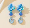 Blossom Bijoux - Clipsörhängen Floral Drop Blå