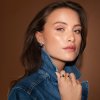 Caroline Svedbom - Ring Ana Guld Denim Blue Combo