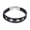 Coeur De Lion - Armband Unisex Leather 3-Strand Svart