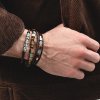 Coeur De Lion - Armband Unisex Leather Spikes Brun