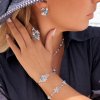Ioaku - Armband La Fleur Sirene Garden Cuff Silver Blå