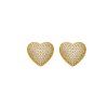 Ioaku - Örhängen Heart of Pave Studs Guld