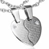 Love Words Jewellery - Parsmycken Halsband 2st Delat Hjärta Text
