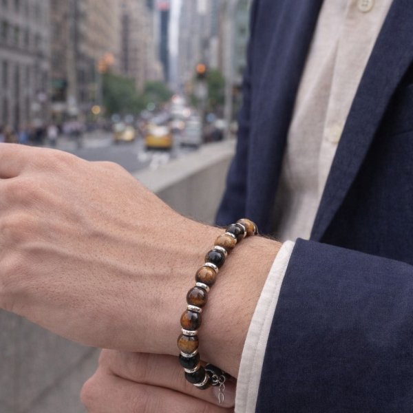 Eron - Armband Anders 0,8 Brun Tigeröga