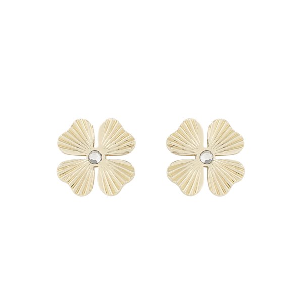 Snö of Sweden Örhängen Rule Clover Studs Guld