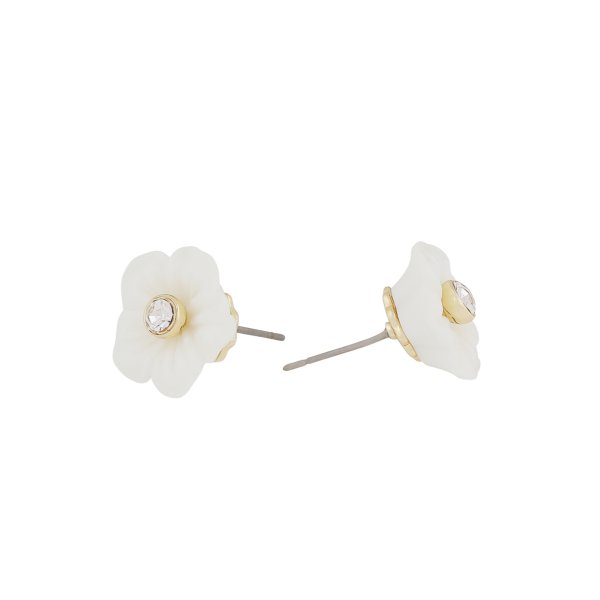 Snö of Sweden Örhängen Florette Vit Studs