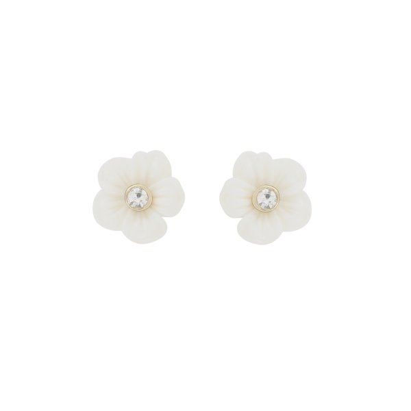 Snö of Sweden Örhängen Florette Vit Studs