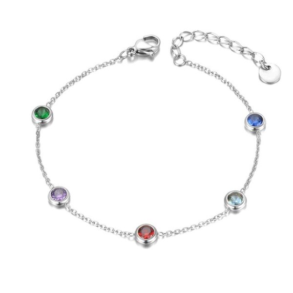 Anna K Jewelry - Armband Colorful Stål Mix