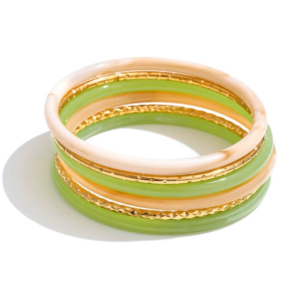 Anna K Jewelry - Armband Resin Glow Stack Grön