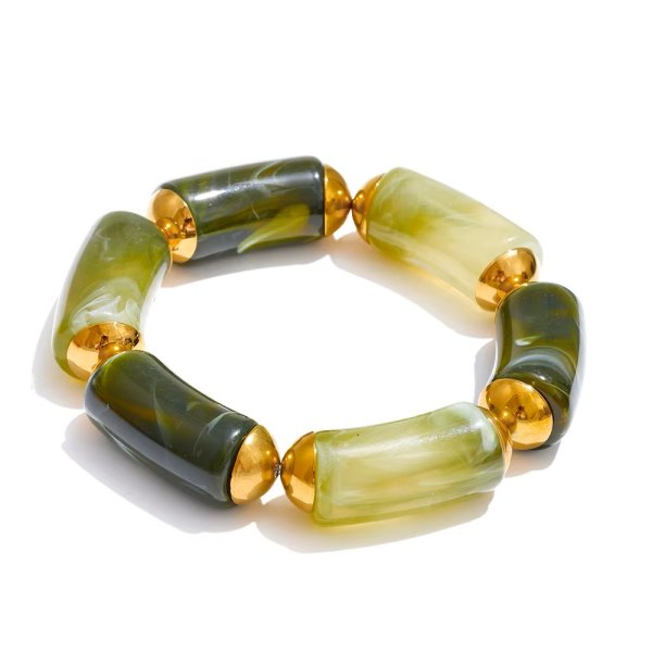 Anna K Jewelry - Armband Resin Soft Grön