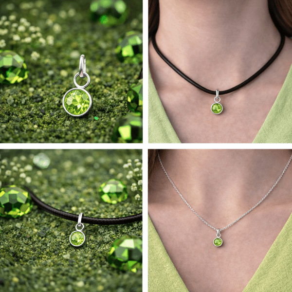 Anna K Jewelry - Berlock Månadssten Augusti Stål