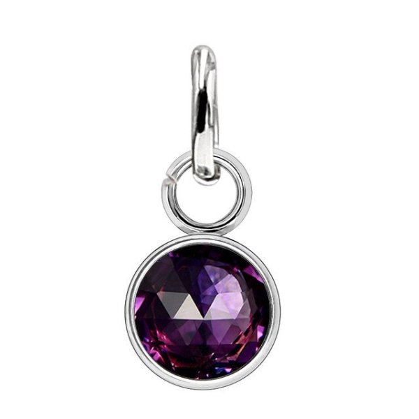 Anna K Jewelry - Berlock Månadssten Februari Stål