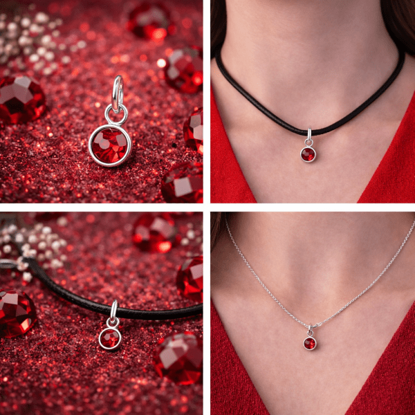 Anna K Jewelry - Berlock Månadssten Juli Stål