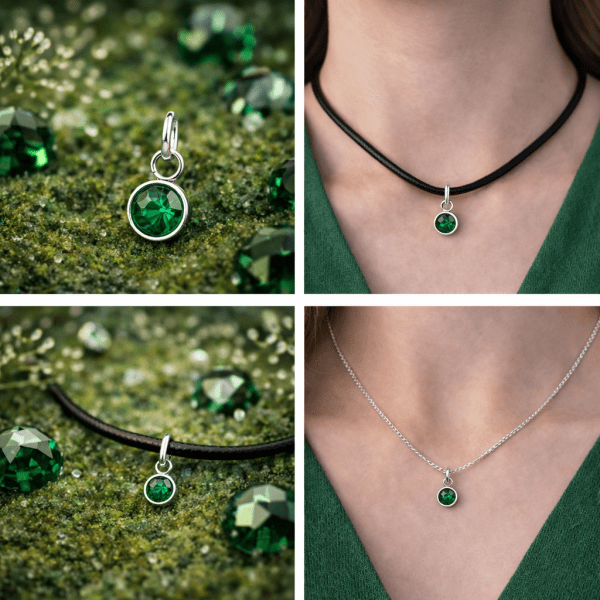 Anna K Jewelry - Berlock Månadssten Maj Stål