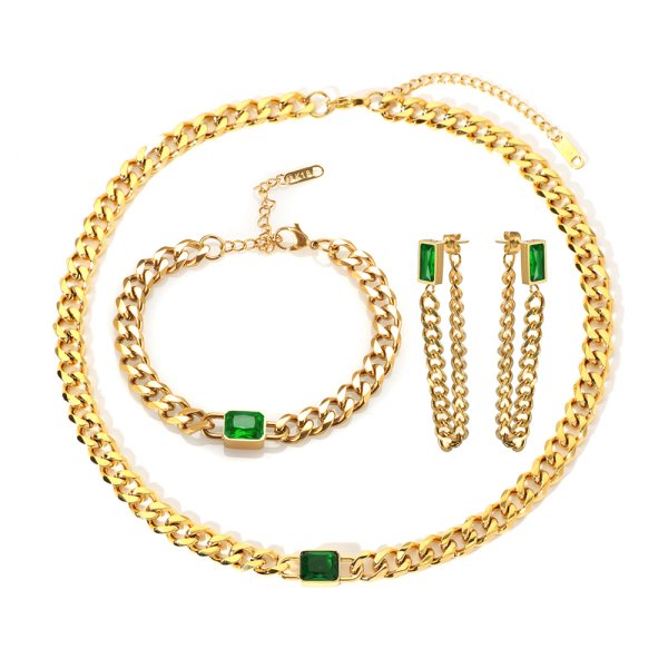 Anna K Jewelry - Halsband Holiday Chain Grön