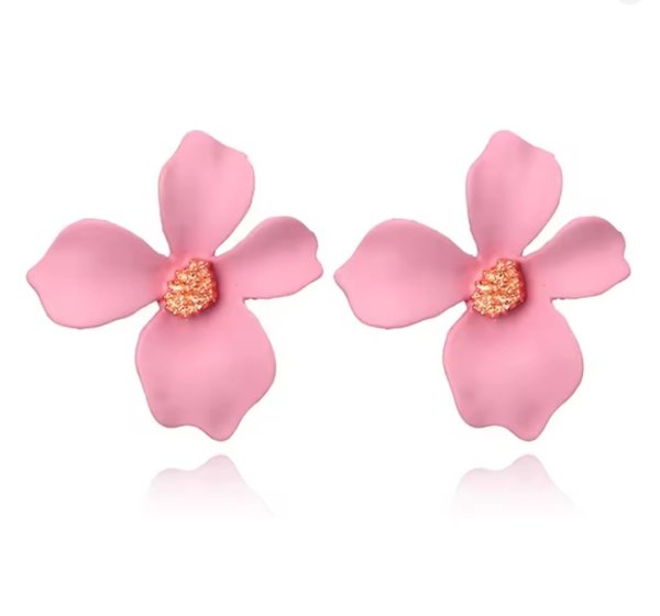 Anna K Jewelry - Örhängen Blomma Rosa