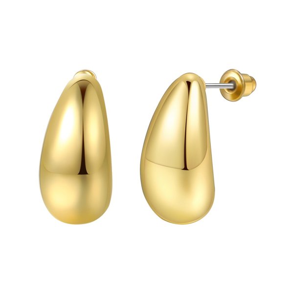 Anna K Jewelry - Örhängen Chunky Drop Plain Guld