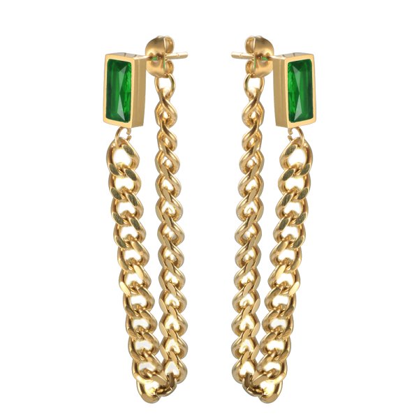 Anna K Jewelry - Örhängen Holiday Chain Grön