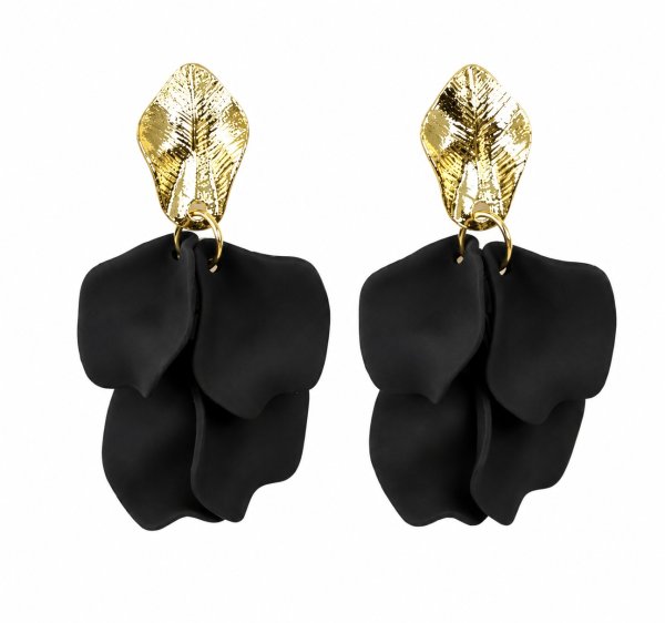 Anna K Jewelry - Örhängen Petalia Svart