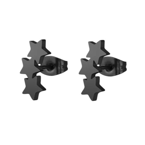 Anna K Jewelry - Örhängen Stjärnor Svart