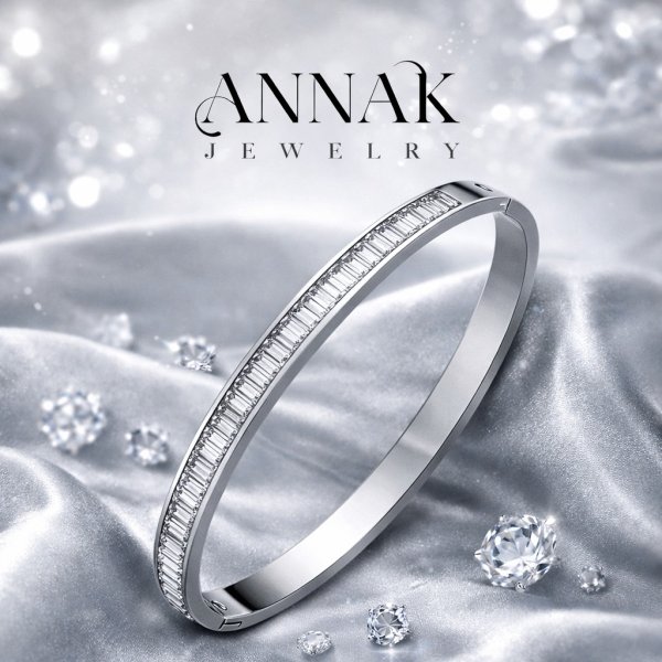 Anna K Jewelry - Armband Baguette Stål